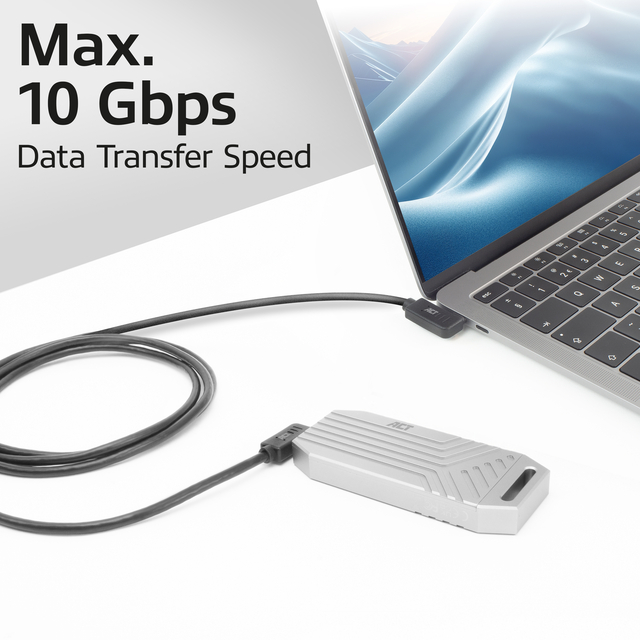 Kabel ACT USB-C hoek links/rechts 10Gbps 1m