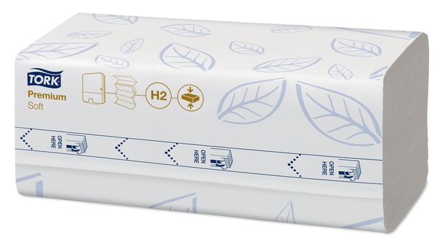 Handdoek Tork H2 Xpress compressed Premium multifold 2-laags 212x320mm 12x170 vel wit 100888