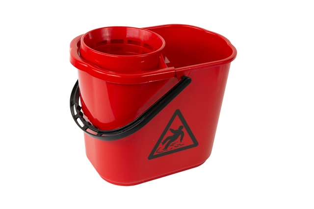 CLNQ Mop bucket spanish with basket 12L red