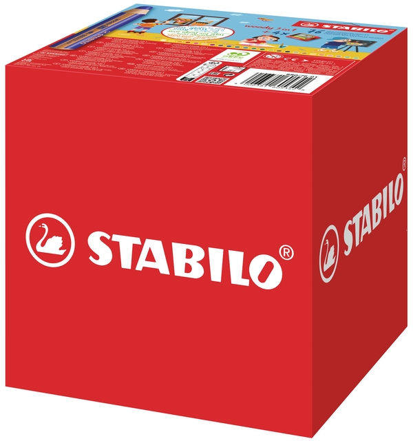 Kleurpotloden STABILO 882 woody 3 in 1 incl 4 slijpers classpack 76st