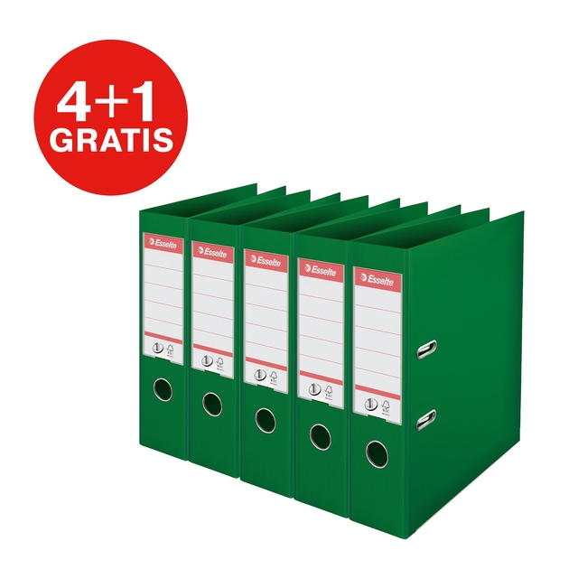 Lever Arch File Esselte No.1 VIVIDA 75mm PP A4 green 5 pieces