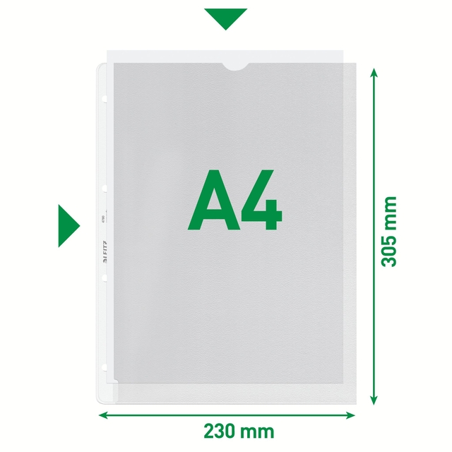 Showtas Leitz Premium met uitsnede copy safe 0.13mm PP A4 transparant 100 stuks
