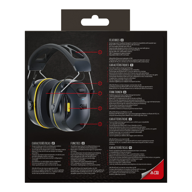 Oorkap 3M WorkTunes Connect Bluetooth 94-110 dB zwart