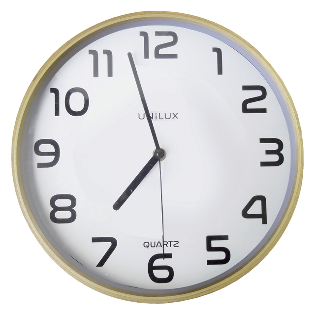 Wall clock Unilux Baltic wood white