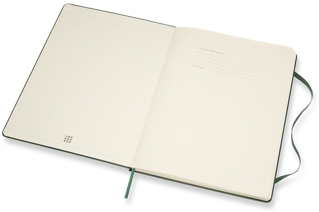 Notitieboek Moleskine XL 190x250mm blanco hard cover myrtle green