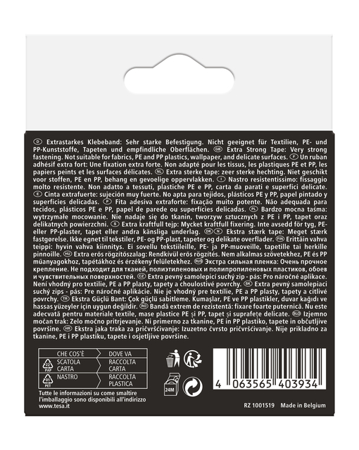 Klittenband tesa Ultra Power Lock Tape 100cmx25mm zwart