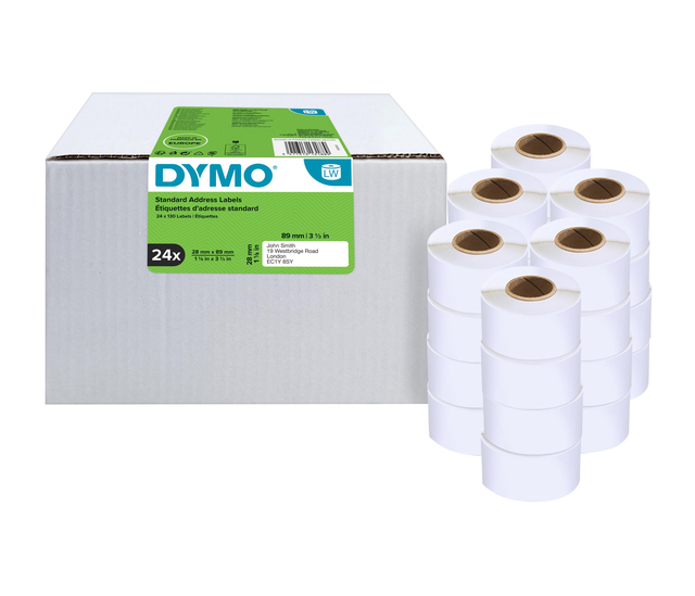 Etiket Dymo LabelWriter adressering 28x89mm 24 rollen á 130 stuks wi