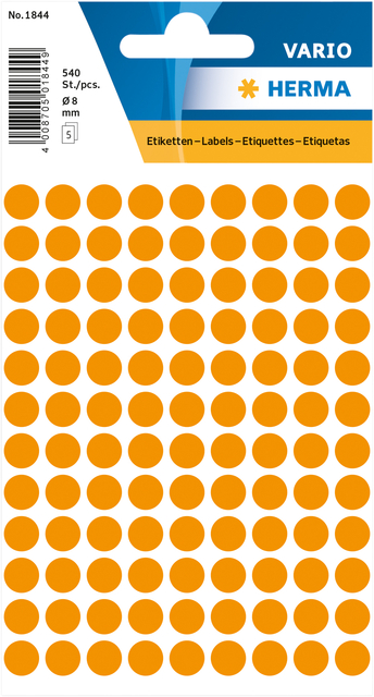 Multi-purpose labels ø 8mm luminous orange 540 pcs