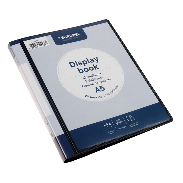 Frontview display book OPUS 2 A5 20P, black