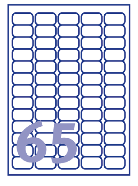 Etiket Avery L7651-25 38.1x21.2mm wit 1625 stuks