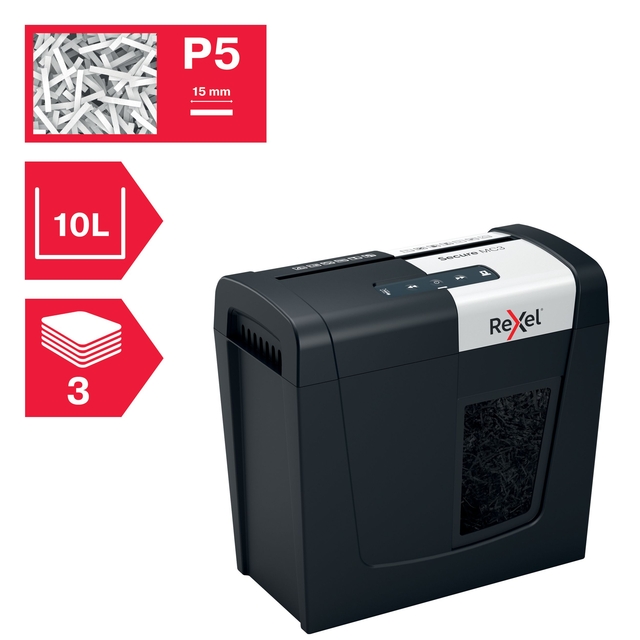 Papiervernietiger Rexel Secure MC3 P5 snippers 2x15mm