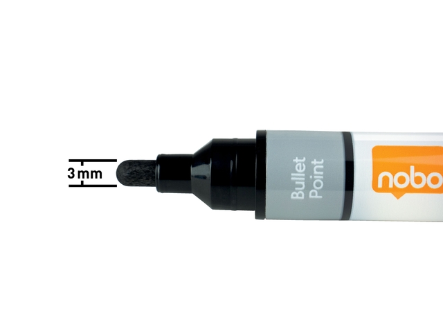 Viltstift Nobo whiteboard Liquid ink rond assorti 3mm 4st