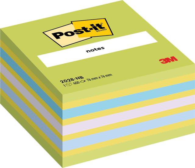 Memo pad Post-it 2028 76x76mm cube assorted