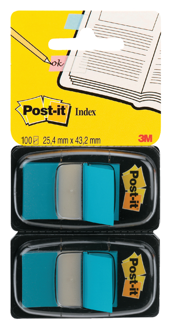 Index tabs Post-it 680 25.4x43.2mm duopack blue 2x 50 tabs