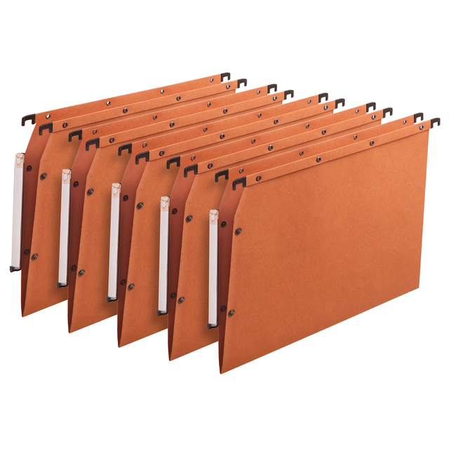 Elba Ultimate Azv Suspension File  V Base; Box Of 25;  Kraft Orange