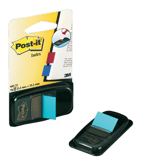 Index tabs Post-it 680 25.4x43.2mm bright blue 50 tabs