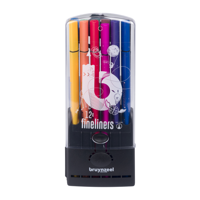 Fineliner Bruynzeel Teens etui à 12 kleuren