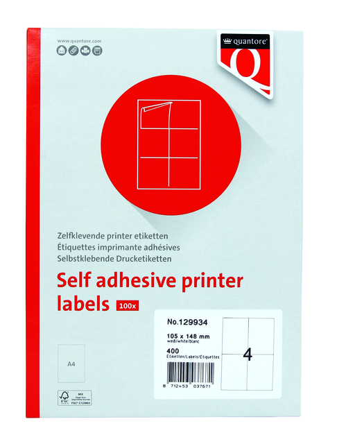 Label Quantore 105x148mm 400 pieces