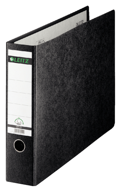 Lever arch file Leitz  without slots and edge protectors 77mm cardboard A5 horizontal black