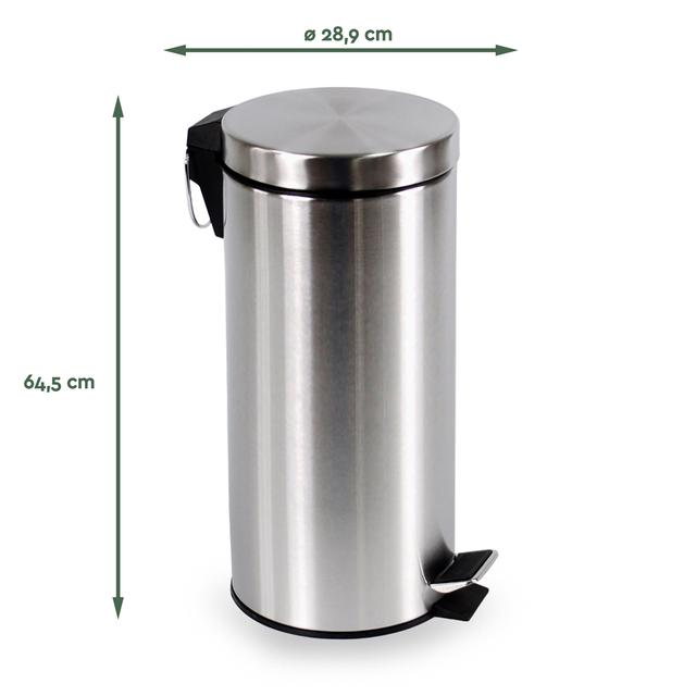 Pedaalemmer BRASQ 30 liter rvs