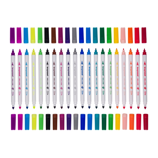 Viltstift Bruynzeel Kids Twin Points blister à 20 stuks assort