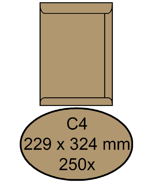 Pocket C4 gummed brown 90gsm