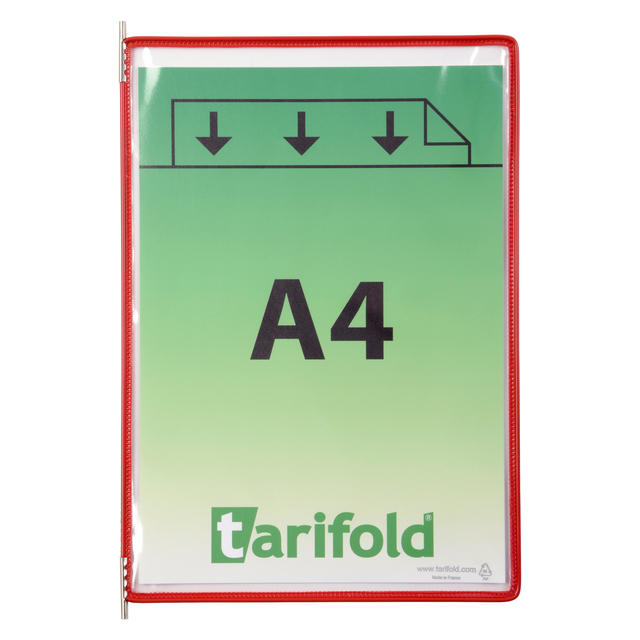 Zichtpaneel Tarifold A4 verticaal rood 10 stuks