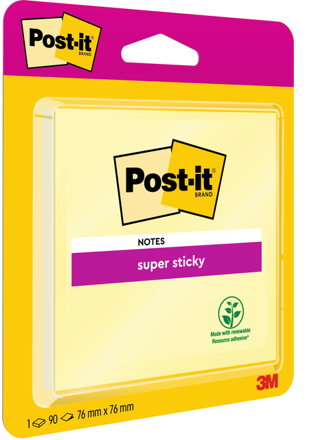 Memo pad Post-it 6920 Super Sticky 76x76mm yellow