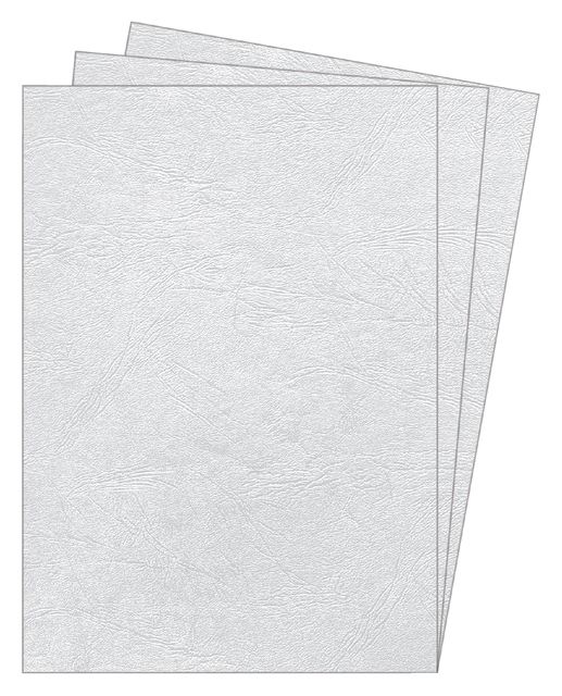 Fellowes Bind Cover Wht L/grain Pk100
