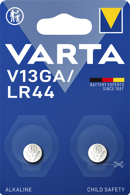 Batterij Varta knoopcel V13GA alkaline blister à 2stu