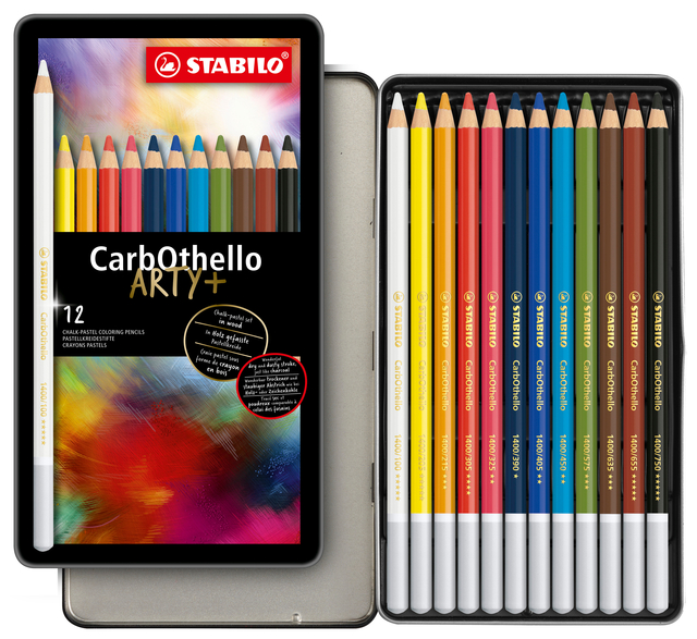 Kleurpotloden STABILO CarbOthello kalkpastel assorti blik à 12 stuk