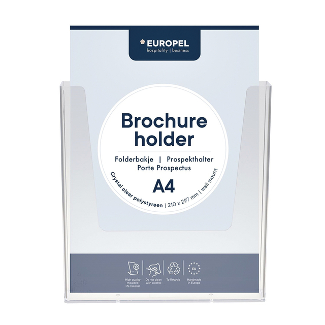 Brochure holder OPUS A4 Wall Mounted Clear