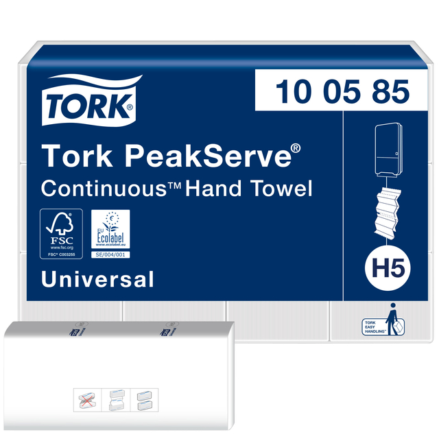 Towel Tork PeakServe Continuous H5 universal compressed white 100585