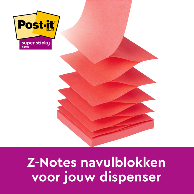 Memo pad Post-it 3M Z-Note R330 Super Sticky 76x76mm Carnival 6 pieces