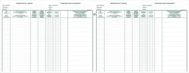 Register Piqure aandeelhouder BVBA/ SPRL 320x250mm 80vel groen