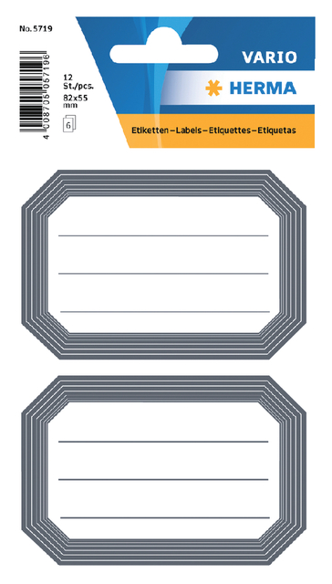 Book labels 82x55mm grey frame lined 6 sh.