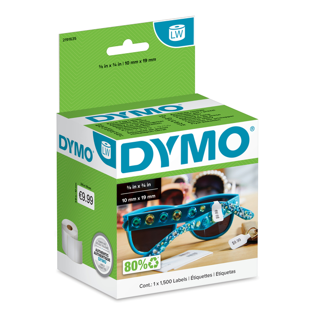 Etiket Dymo LabelWriter prijslabel 10x19mm 1 rol á 1500 etiketten wi