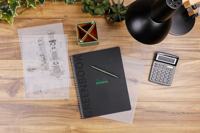 Notitieboek Rhodia Greenbook recycled A4+ lijn 160 pagina's 90gr sc