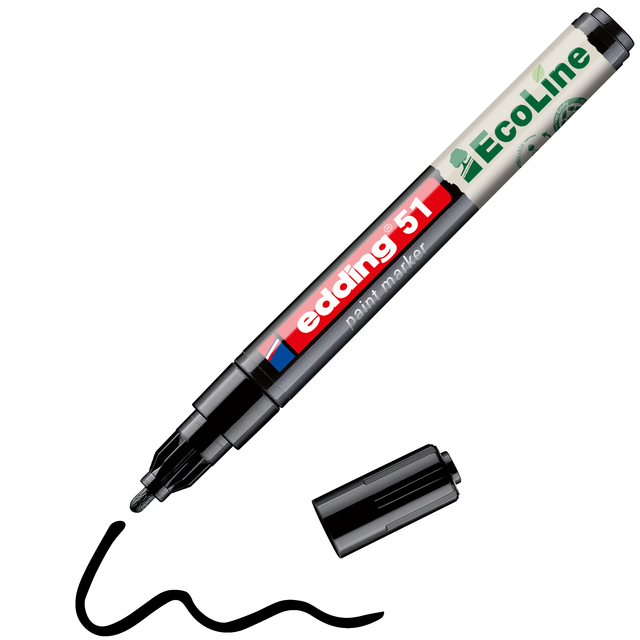 Paintmarker edding 51 EcoLine op waterbasis 1-2mm zwart