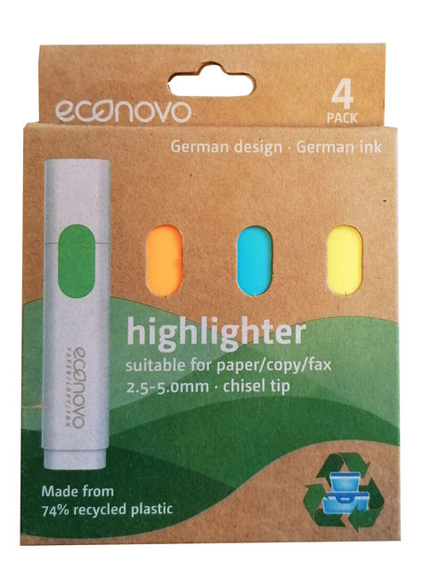 Markeerstift Econovo assorti blister à 4 stuk
