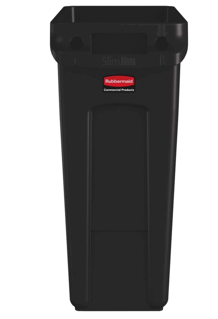 Afvalbak Rubbermaid Slim Jim Vented met luchtsleuven 60liter bruin