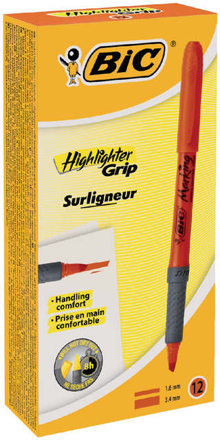Markeerstift Bic brite liner grip oranje