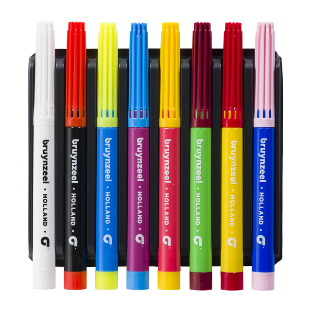 Viltstift Bruynzeel Kids Magic Points blister à 8 stuks assort