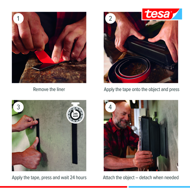 Klittenband tesa Ultra Power Lock Tape 100cmx25mm zwart