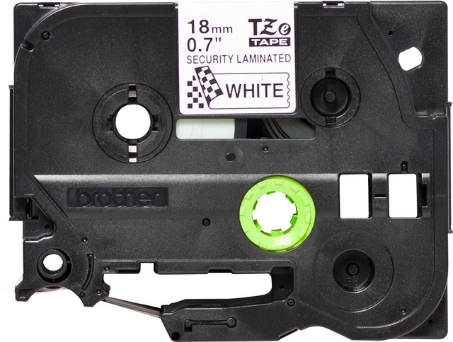 Labeltape Brother P-touch TZe-SE4 veiligheidstape 18mm zwart op wit
