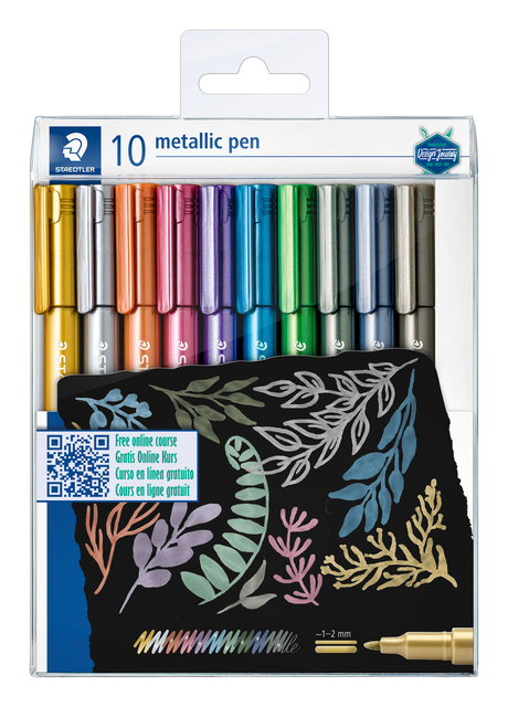 Gelpen Staedtler metallic etui à 10 kleure