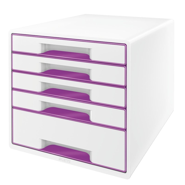 Ladenblok Leitz WOW 5 laden wit/paars