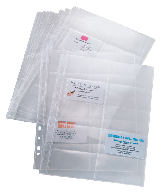 Pockets for business card organizers Sigel A4 two rowes