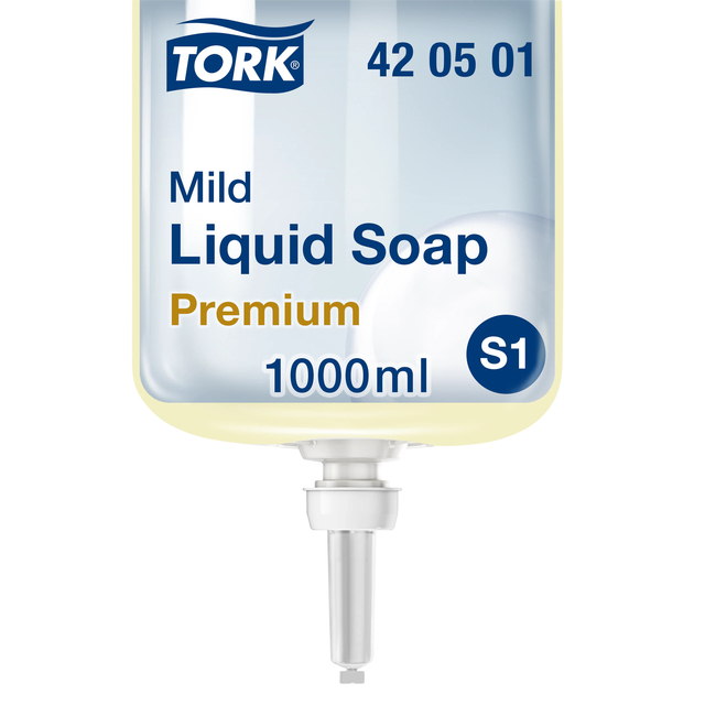 Hand soap Tork S1 liquid mildly perfumed pearl white 1000ml 420501