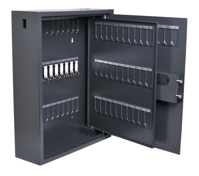 Key cabinet Pavo high security magnetic with fingerprint lock 100 hooks 600x480x150mm